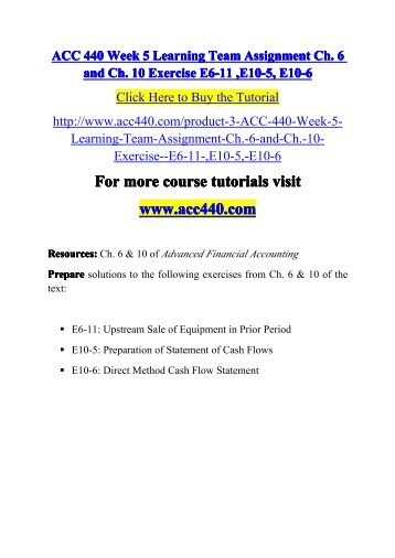 ACC 440 Week 5 Learning Team Assignment -acc440dotcom