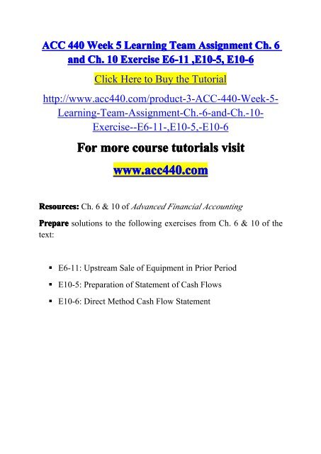 ACC 440 Week 5 Learning Team Assignment -acc440dotcom