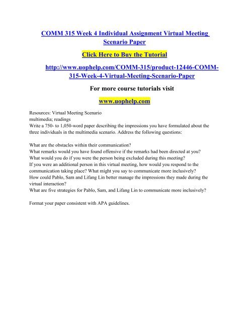 Scenario example for students image