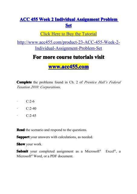 ACC 455 Week 2 Individual Assignment-acc455dotcom