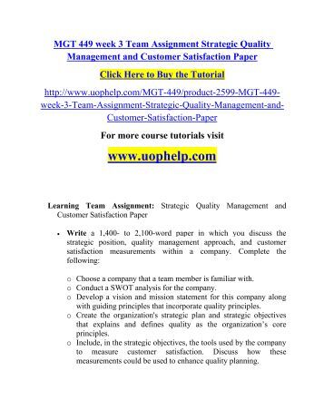 strategic quality management Quality management is a process for ensuring that all the activities necessary to design, to accomplish their mission and achieve their strategic directions,. strategic quality management Quality management is a process for ensuring that all the activities necessary to design, to accomplish their mission and achieve their strategic directions,.