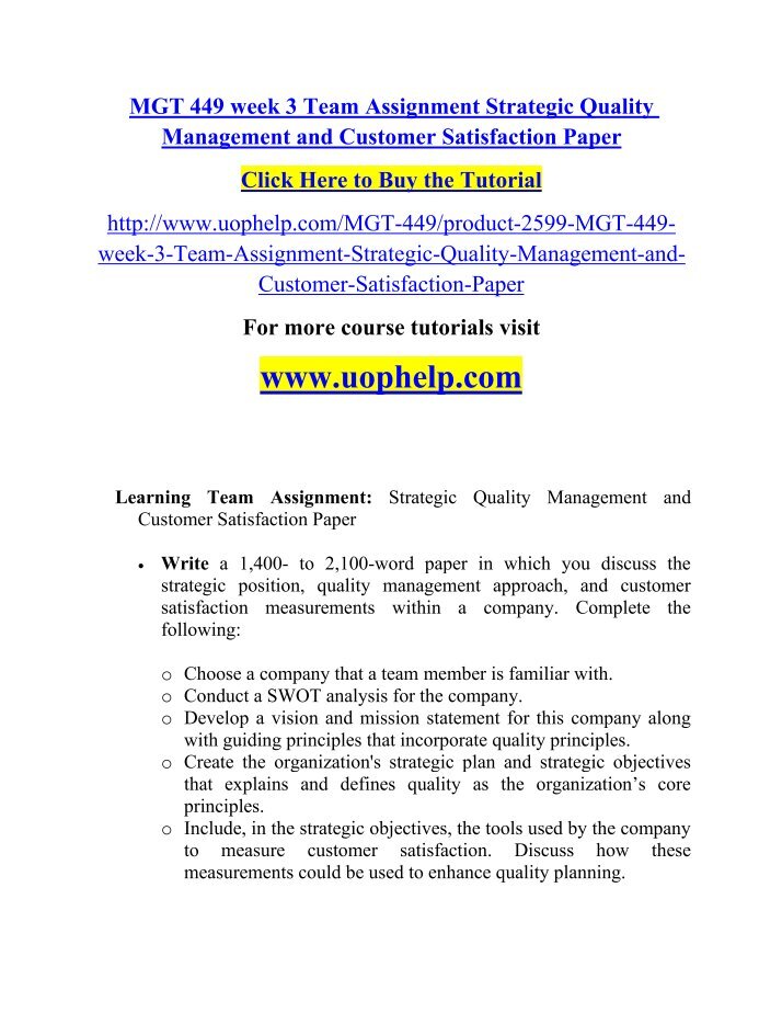 mgt 449 week 5 team assignment mgt 449 week 5 team assignment