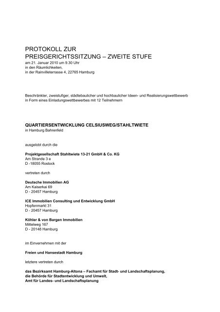 PROTOKOLL ZUR PREISGERICHTSSITZUNG ... - D&K drost consult