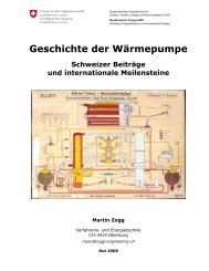 Geschichte der Wärmepumpe Schweizer Beiträge und - of Martin Zogg