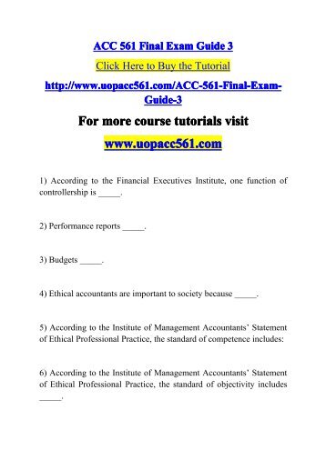 ACC 561 Final Exam Guide 3-uopacc561dotcom