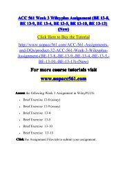 ACC 561 Week 3 Wileyplus Assignment -uopacc561dotcom