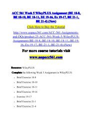 ACC 561 Week 5 WileyPLUS Assignment-uopacc561dotcom