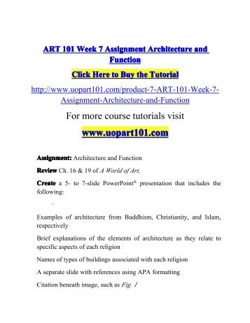 ART 101 Week 7 Assignment Architecture-uopart101dotcom