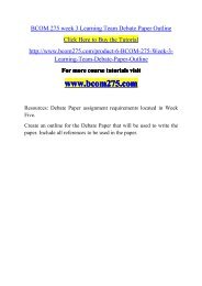 BCOM 275 week 3 Learning Team Debate Paper-bcom275dotcom