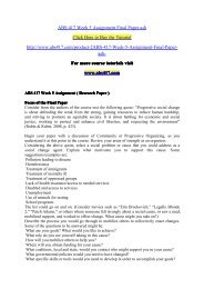 ABS 417 Week 5 Assignment Final Paper as / abs417dotcom