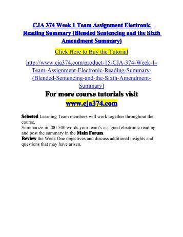 CJA 374 Week 1 Team Assignment Electronic Reading-cja374dotcom