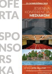 Pakiety sponsorskie - konferencja Mediakom