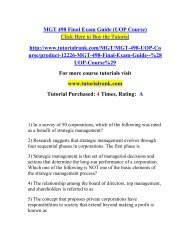 MGT 498 Final Exam Guide (UOP Course)/Tutorialrank