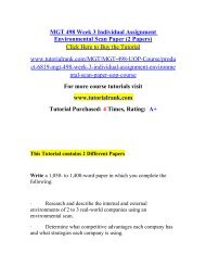 MGT 498 Week 3 Individual Assignment Environmental Scan Paper (2 Papers)/Tutorialrank
