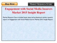 Engagement with Social Media Insurers Market 2015 Insight Report