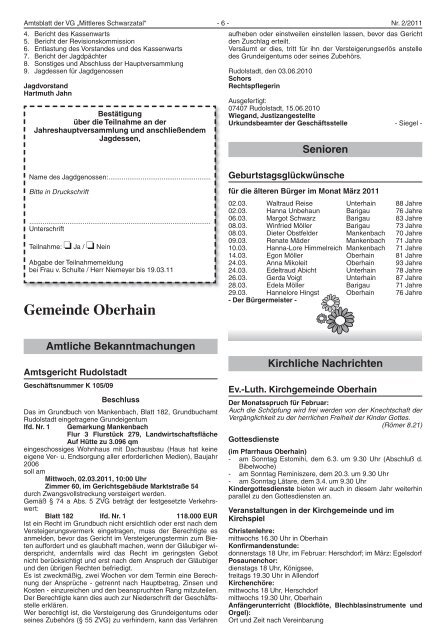 Gemeinde Allendorf - VG Mittleres Schwarzatal