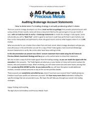 Auditing Brokerage Account Statements - AG Futures & Precious Metals