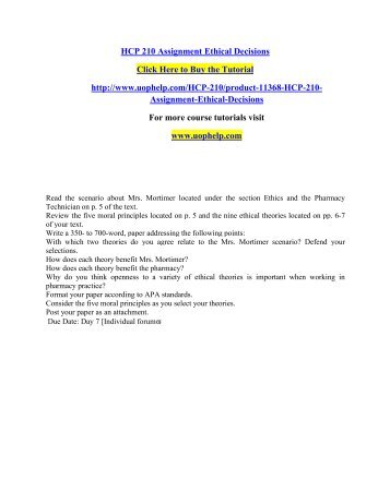 HCP 210 uop course/uophelp