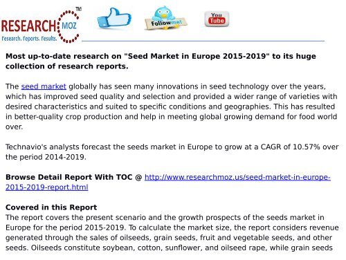 Seed Market In Europe 15 19 Seed Market In Europe 15 19