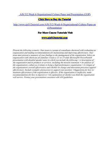 Organizational culture paper