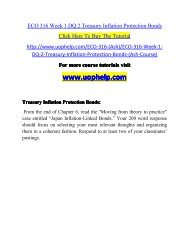 ECO 316 Week 1 DQ 2 Treasury Inflation Protection Bonds/UOPHELP