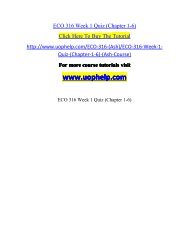 ECO 316 Week 1 Quiz (Chapter 1-6)