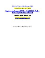 ECO 316 Week 4 Quiz (Chapter 19-24)/UOPHELP