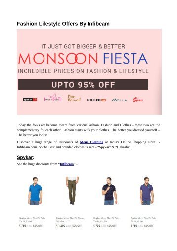 Fashion Lifestyle Offers by Infibeam