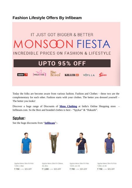 Lifestyle online clothing deals