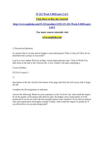 IT 221 Week 3 DQS part 2 of 2/uophelp