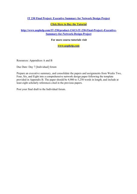 It 230 Final Project Pdf