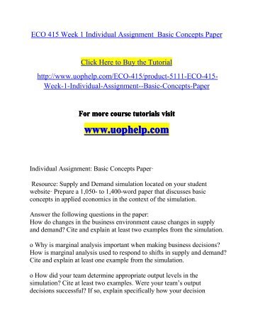 ECO 415 Week 1 Individual Assignment  Basic Concepts Paper.pdf