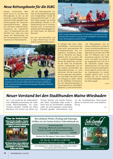 DER BIEBRICHER, Ausgabe 284, Juli 2015