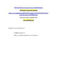 HCR 210 Week 4 Exercise Career Self-Reflection/UOPHELP
