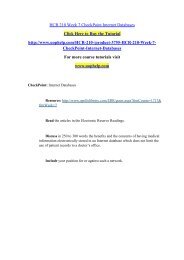HCR 210 Week 7 CheckPoint Internet Databases/UOPCOURSE