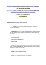 HCR 210 Week 8 Assignment Releasing Protected Health Information/UOPHELP