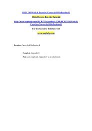 HCR 210 Week 8 Exercise Career Self-Reflection Il/UOPHELP
