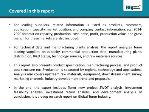 Global Toner Industry Market Research Report 2014