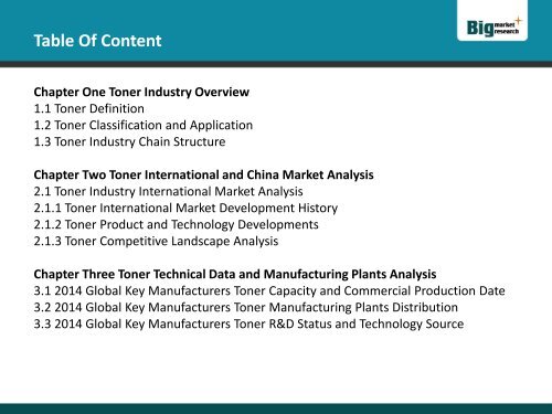 Global Toner Industry Market Research Report 2014
