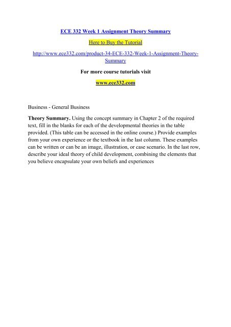 ECE 332 Week 1 Assignment Theory Summary