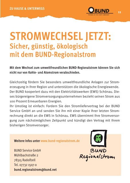 BUND Umwelt-Tipps Stuttgart 2015