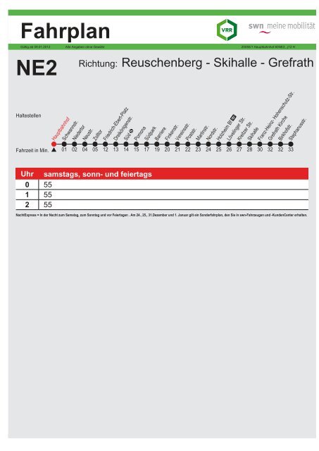 Fahrplan Stadtwerke Neuss