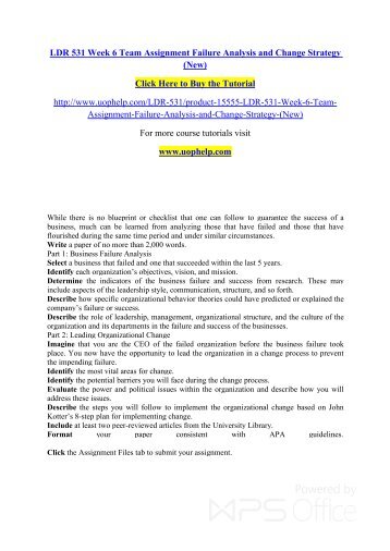 ldr 531 failure analysis change strategy essays ldr 531 failure analysis change strategy essays