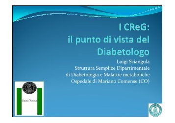 Luigi Sciangula Struttura Semplice Dipartimentale di Diabetologia e ...