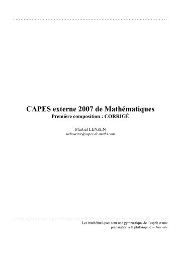 Ouvrir le corrigÃ© - CAPES de Maths