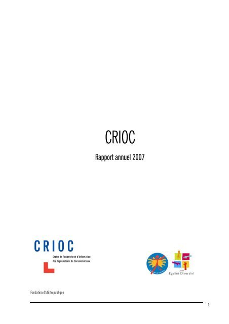 Rapport annuel 2007 - Crioc