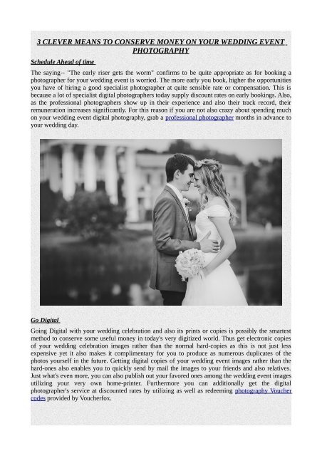3 CLEVER MEANS TO CONSERVE MONEY ON YOUR WEDDING EVENT PHOTOGRAPHY.pdf