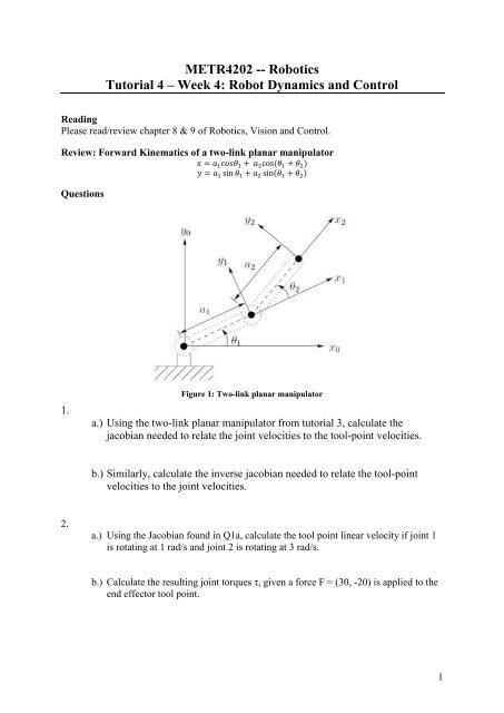 Jacobian and Newton Euler Dynamics