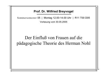 Herman Nohl II - Prof. Dr. Wilfried Breyvogel, iR