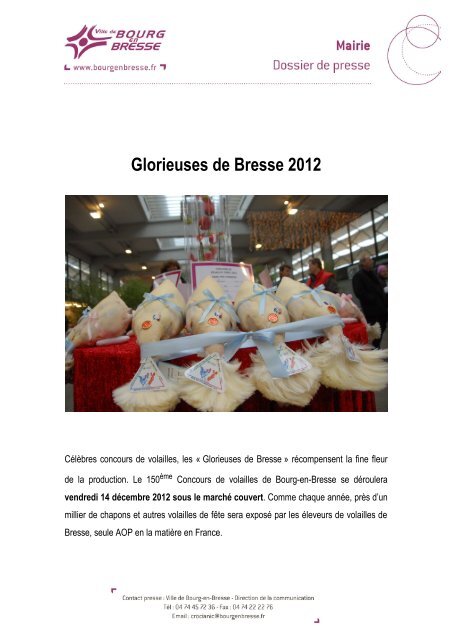 Glorieuses de Bresse 2012 (.pdf - 731,81 ko) - Bourg-en-Bresse